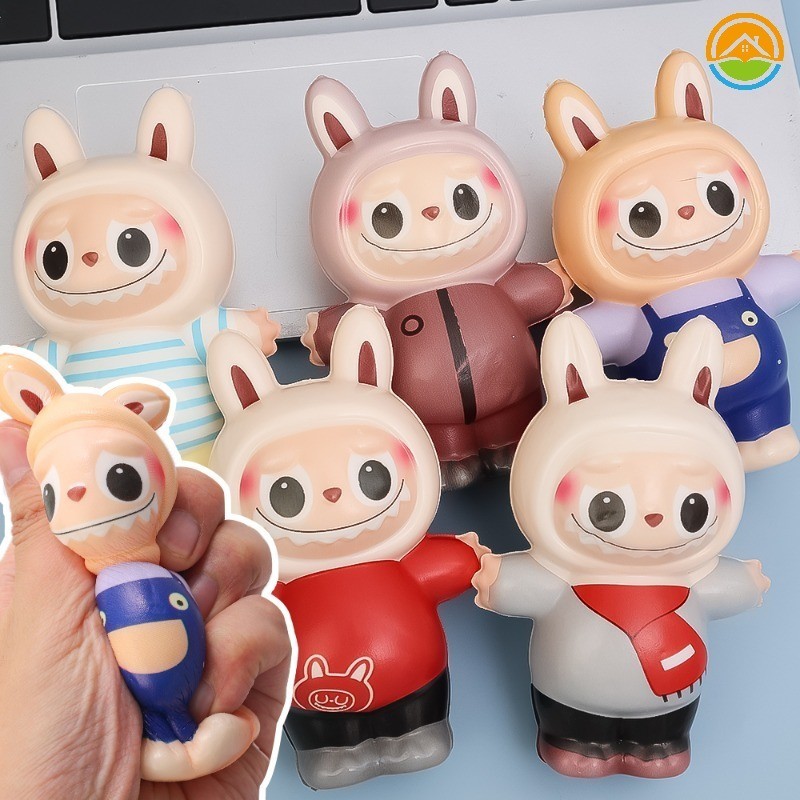 Hot Cute EVA Pinch Fun Stress Relief Cartoon Labubu Squeeze Plaything ...