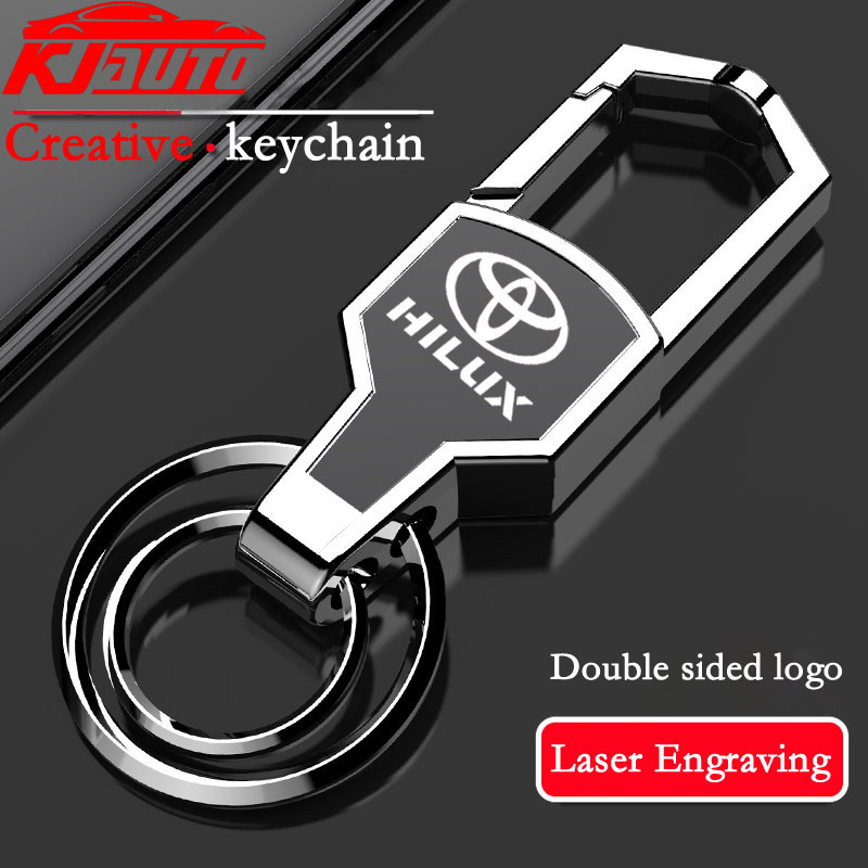 Toyota Hilux Car Safety Anti Loss Keychain Double Ring Rotation With ...