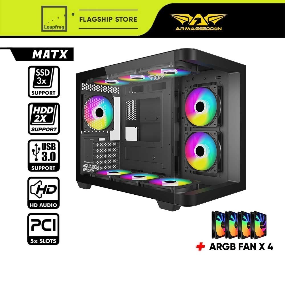 Armaggeddon AQUARON X CURVE Fish Tank Design Gaming PC Case with Dual ...