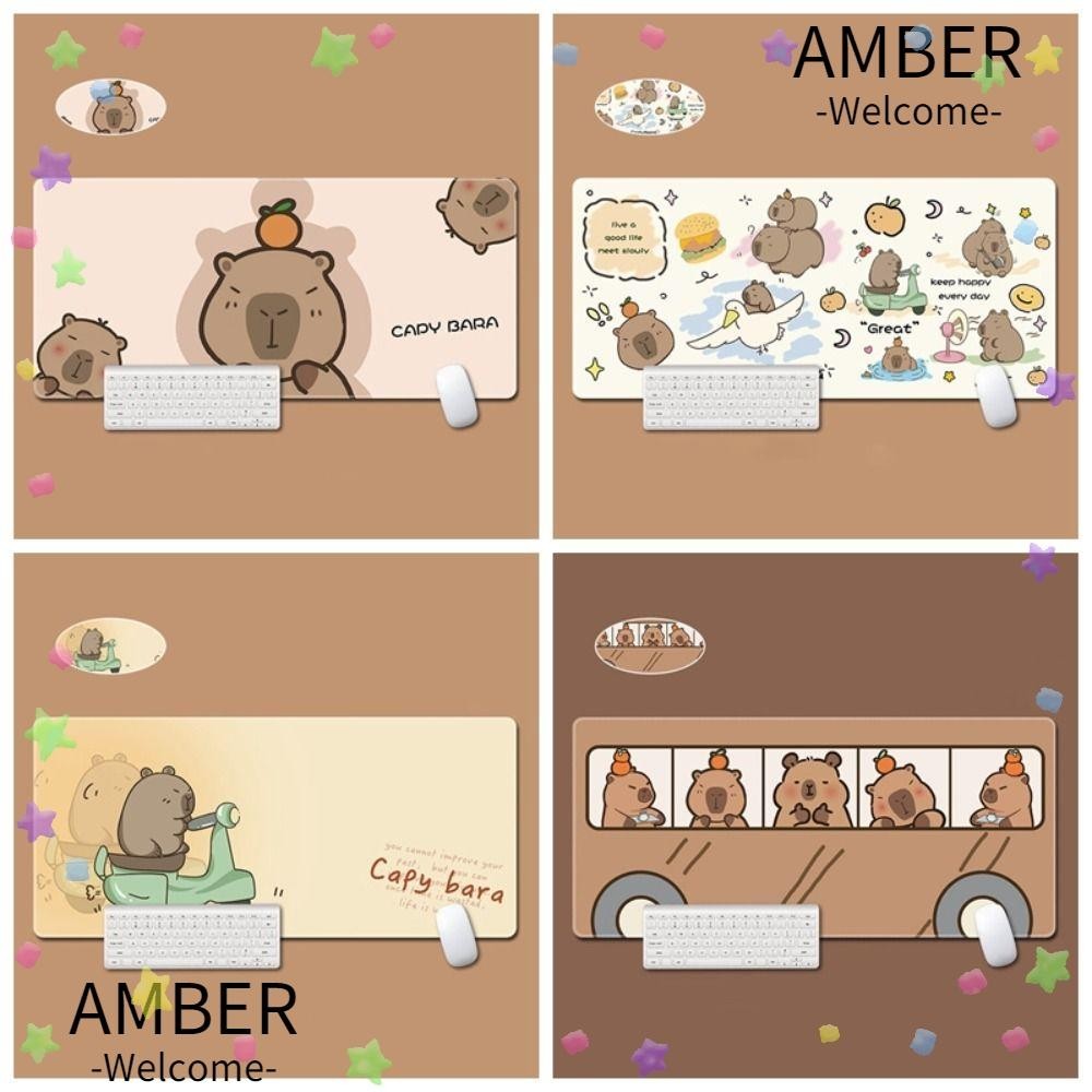 AMBER1 Desk Pad, Non-Slip Capybara Mouse Pad, Cute Kawaii Gaming ...
