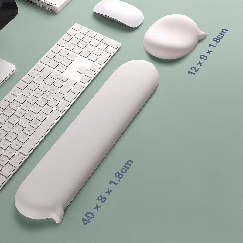 White Chat Bubble Silica Gel Wrister Mouse Pad Wavy Hand-Protecting ...