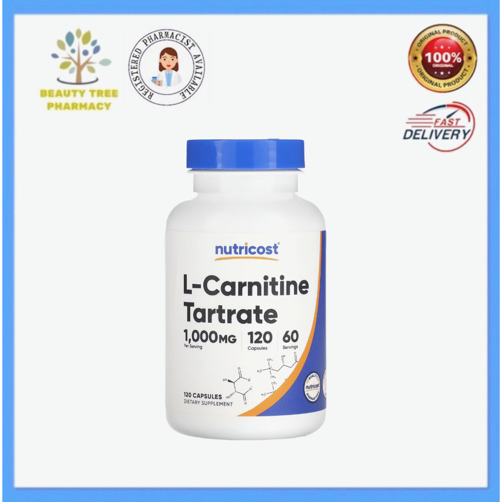 Nutricost L-Carnitine Tartrate 1000mg 120 Capsules | Shopee Malaysia