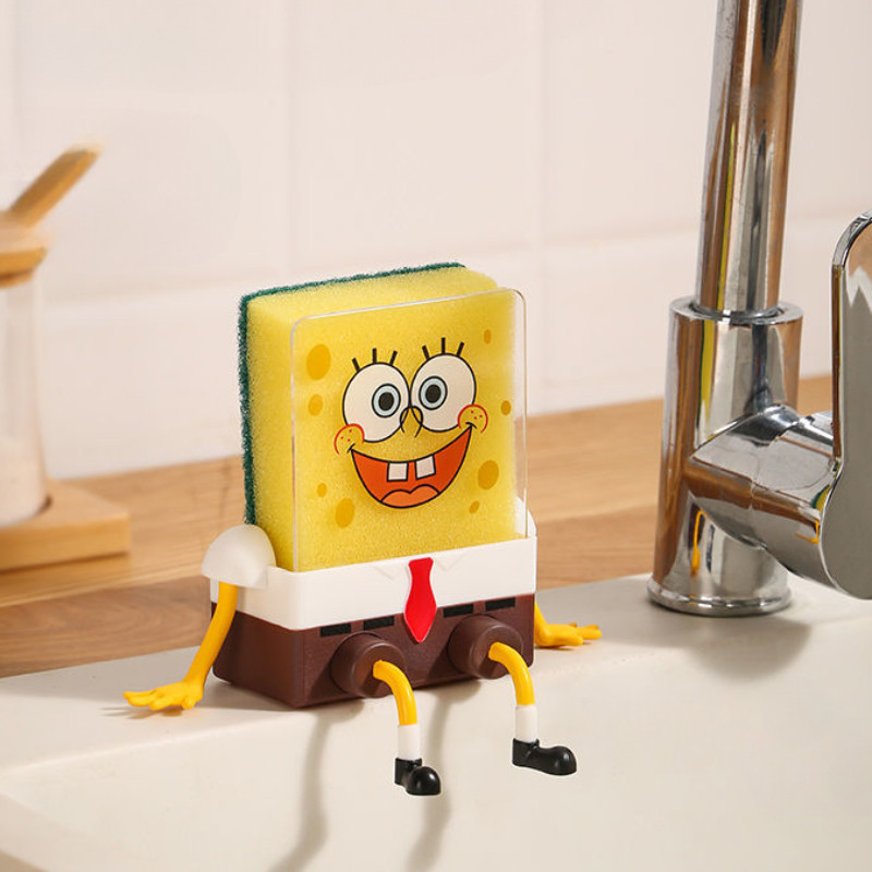 Kitchen Cute SpongeBob SquarePants Drain Rack Dishwashing Cotton ...
