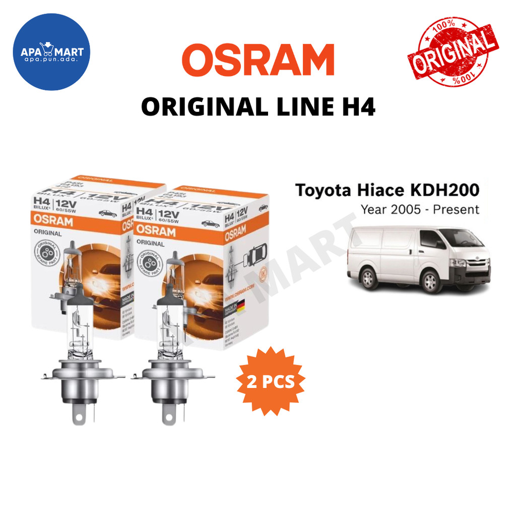 OSRAM Original Line H4 Halogen Headlamp Bulb (2pcs) 12V 60/55W Mentol ...