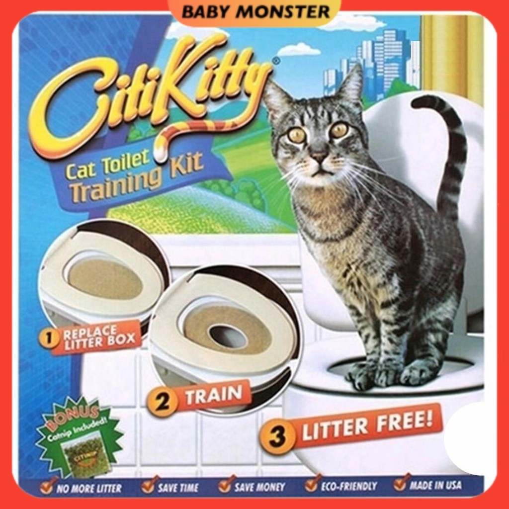 (CATNIP INCLUDED) CitiKitty Cat Toilet Training Kit Training System Pet ...
