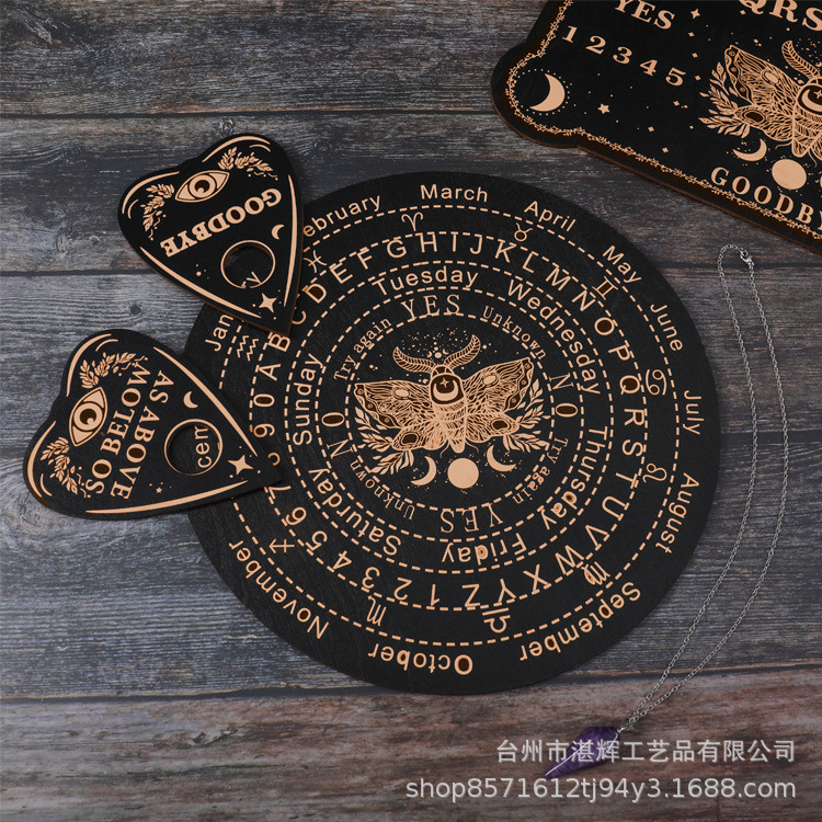 Goth Story Round Wooden Carving Seven-Star Array Magic Board Platter ...