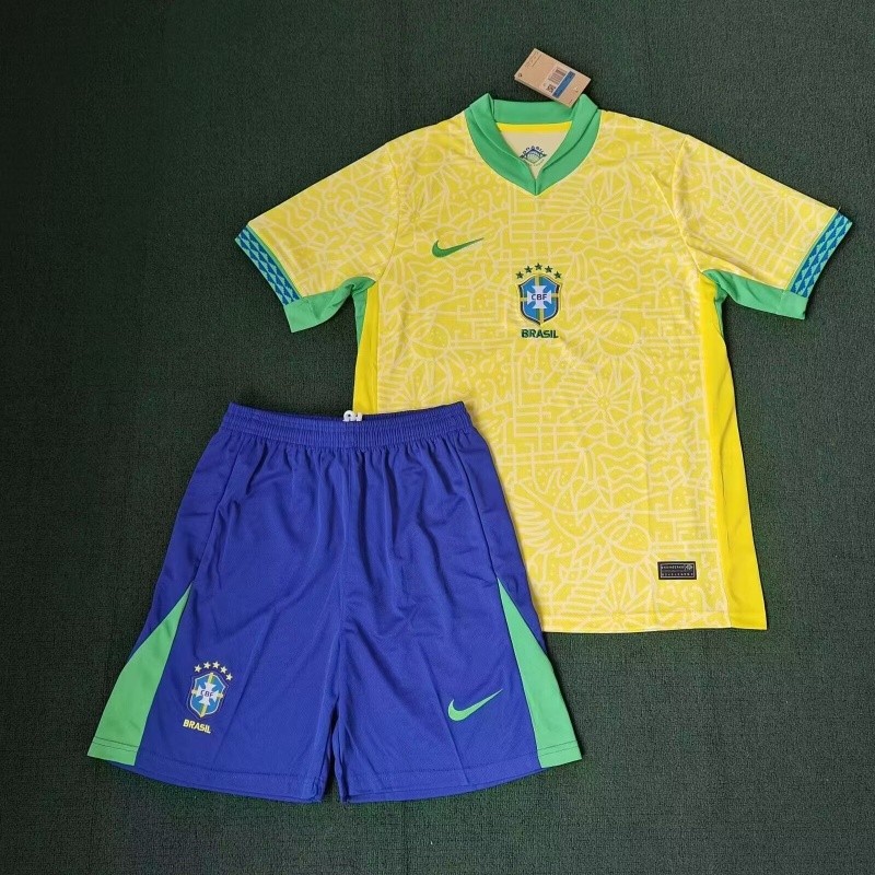 Fans Issue 2024/25 Brazil Home Aldult Kit Football Jersey and Shorts