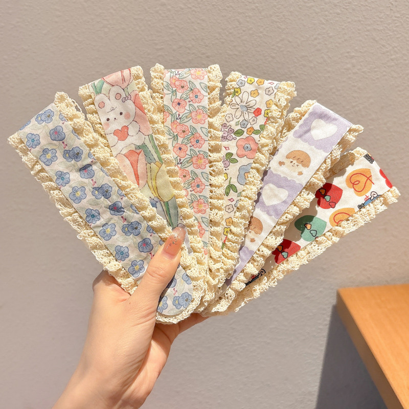 Sweet Floral Knitted Bangs Sticker Cute Girl Magic Sticker Hair Band ...