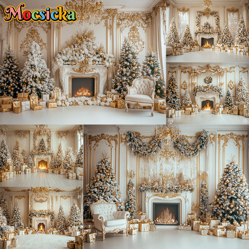 Mocsicka Photography Backdrops Sofa Fireplace Garland Room Decora ...