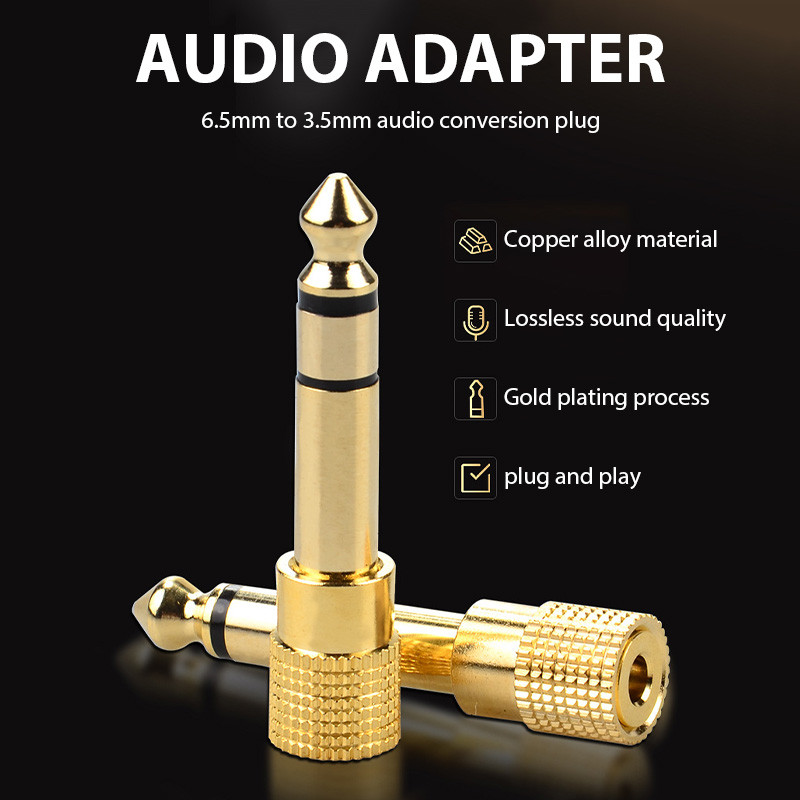 6.5mm to 3.5mm Conversion Plug Audio Adapter Lossless Sound Quality ...