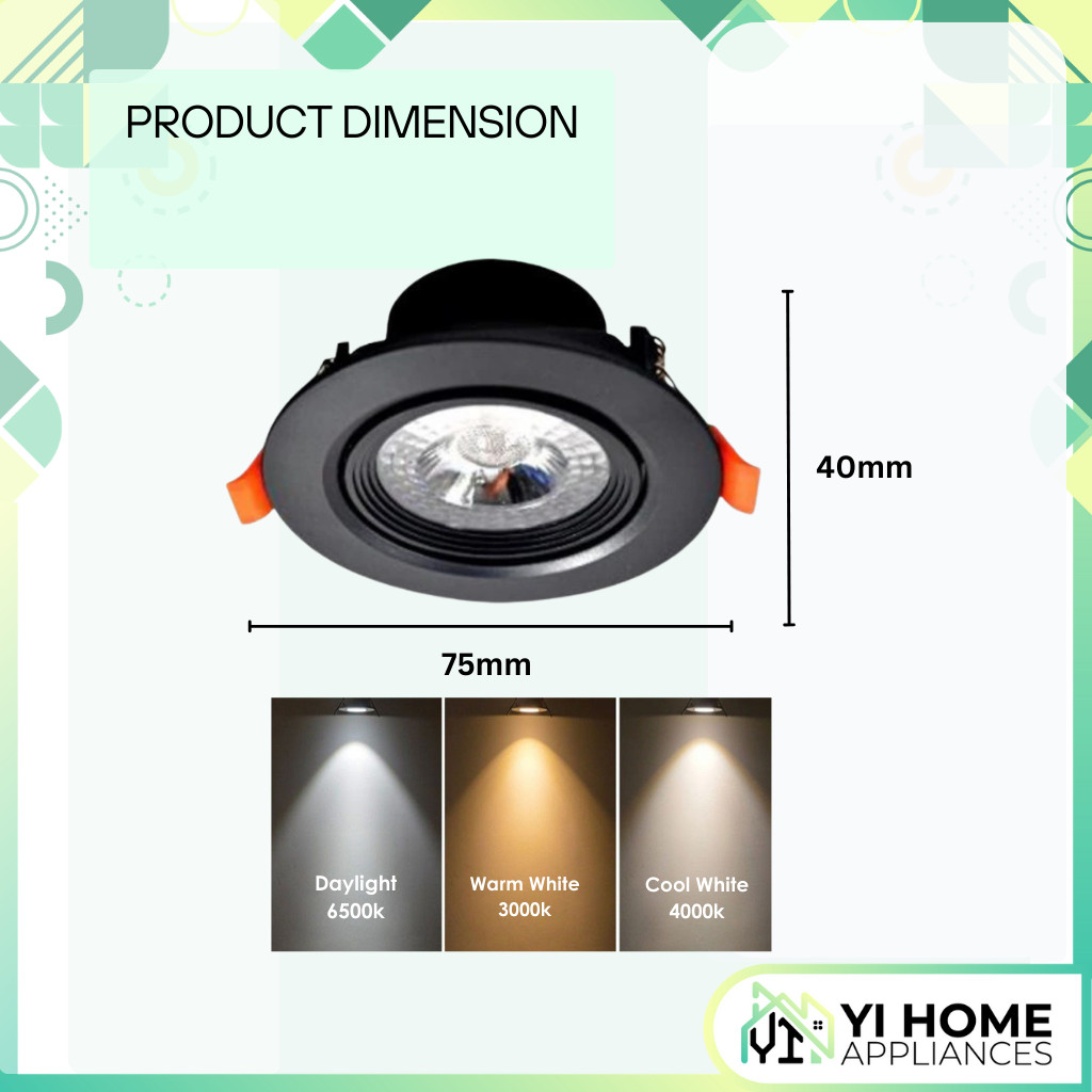 🔥3 YEARS WARRANTY🔥 LED Eyeball Spotlight 3W 7W LED Eye ball COB Spot ...
