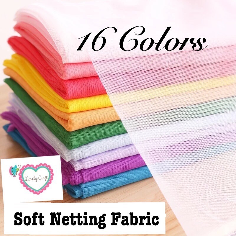 Fine Nylon Net Fabric / Fine Net Cloth / Kain Net Nylon Halus (1meter ...