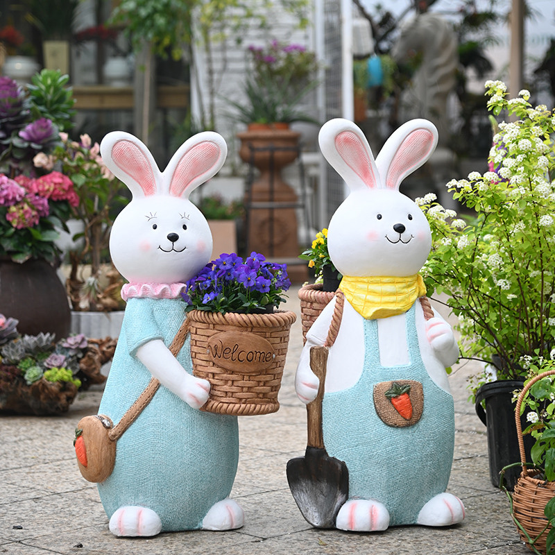 Creative Garden Ornaments Cartoon Rabbit Home Balcony Courtyard ...