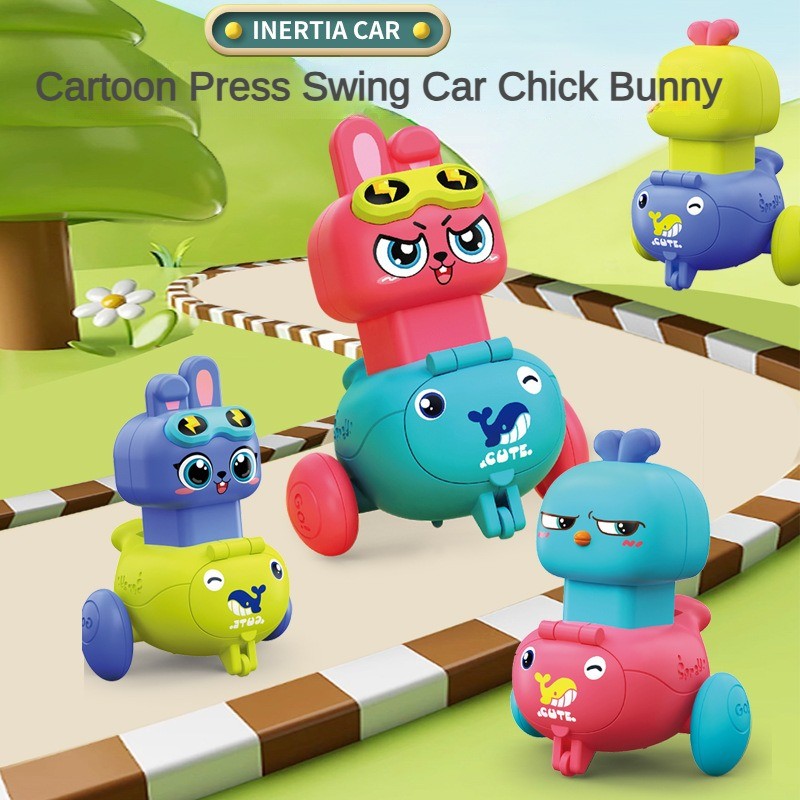New Cartoon Press Swing Cute Chicken Cute Rabbit Inertia Sliding Animal ...