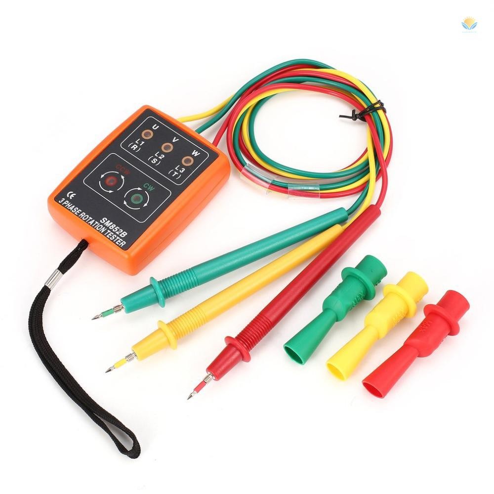 SM852B 3-Phase Rotation Tester Digital Phase Indicator Detector LED ...