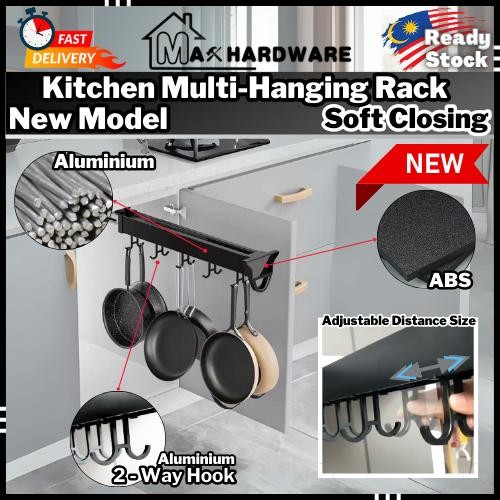 Kitchen Pull Out Pan Hanging Rack (Rak Kuali Dapur Tarik)/ RAK RAIL ...
