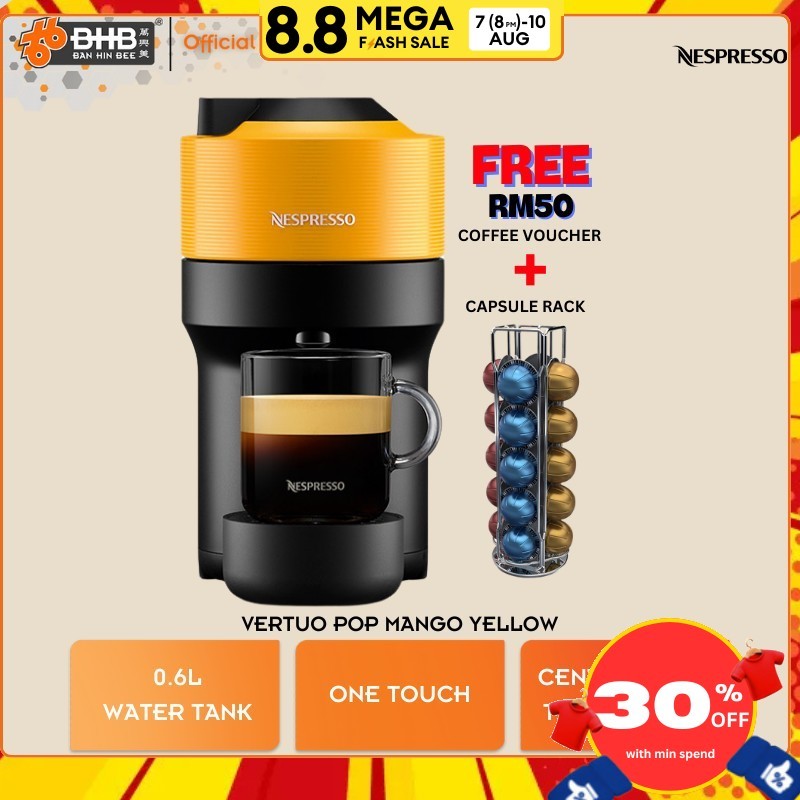 Nespresso Vertuo Pop Coffee Machine GDV2-GB-YENE One Touch Centrifusion ...