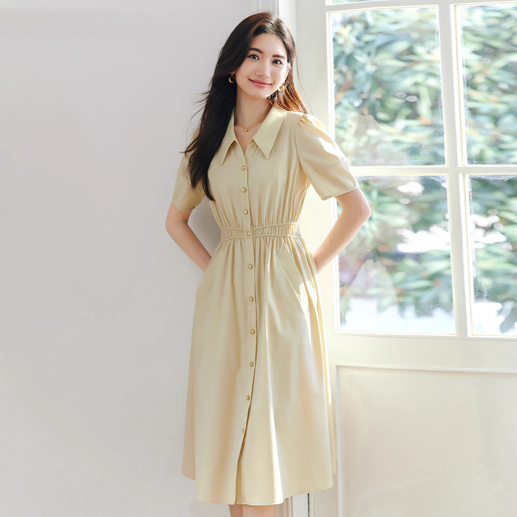 beige dress long sleeve Cream Satin Long Sleeve Maxi Dress main image 0