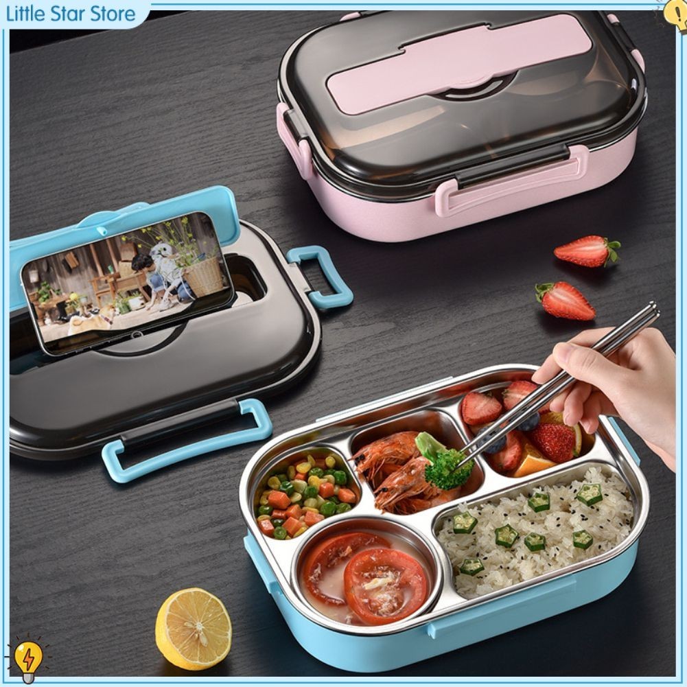 Divided Compartments Leak-proof Stackable Bento Lunch Box Container ...