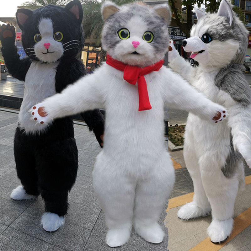 Cute Cat Inflatable Cartoon Doll Costume Husky Dog Man Walking ...