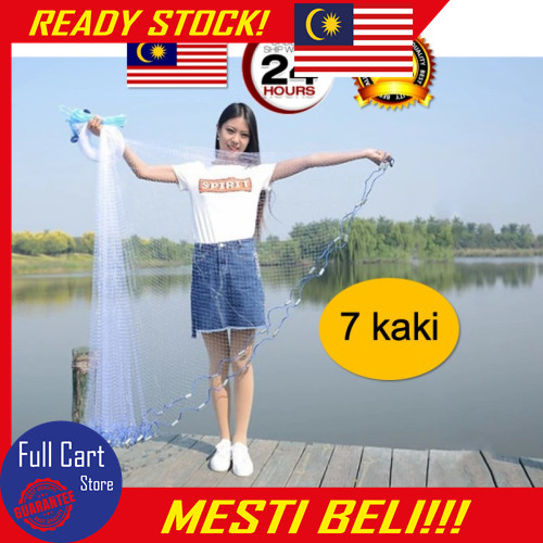 [BEST! Jala Ikan Besar 7 Kaki Panjang X 14 Kaki Diameter Nylon Fish Net ...