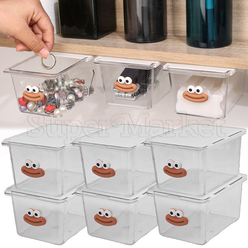 [ Featured ] Pull-out Clear Storage Box - Sundries Storing Case - Under ...