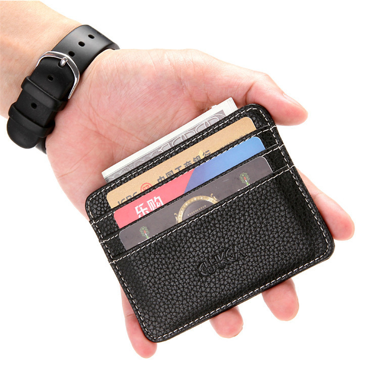 PU Lelaki Dompet Pendek Kad Bas Perlindungan Kad Dompet Klip Kad ...