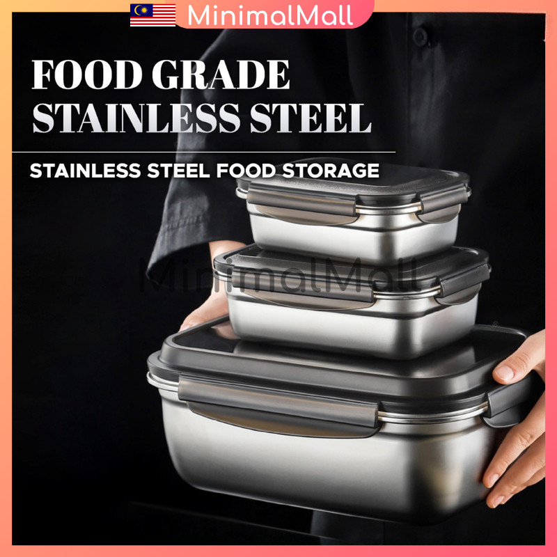 350/550/850ML - 304 Stainless Steel Large Storage Box Food Container ...