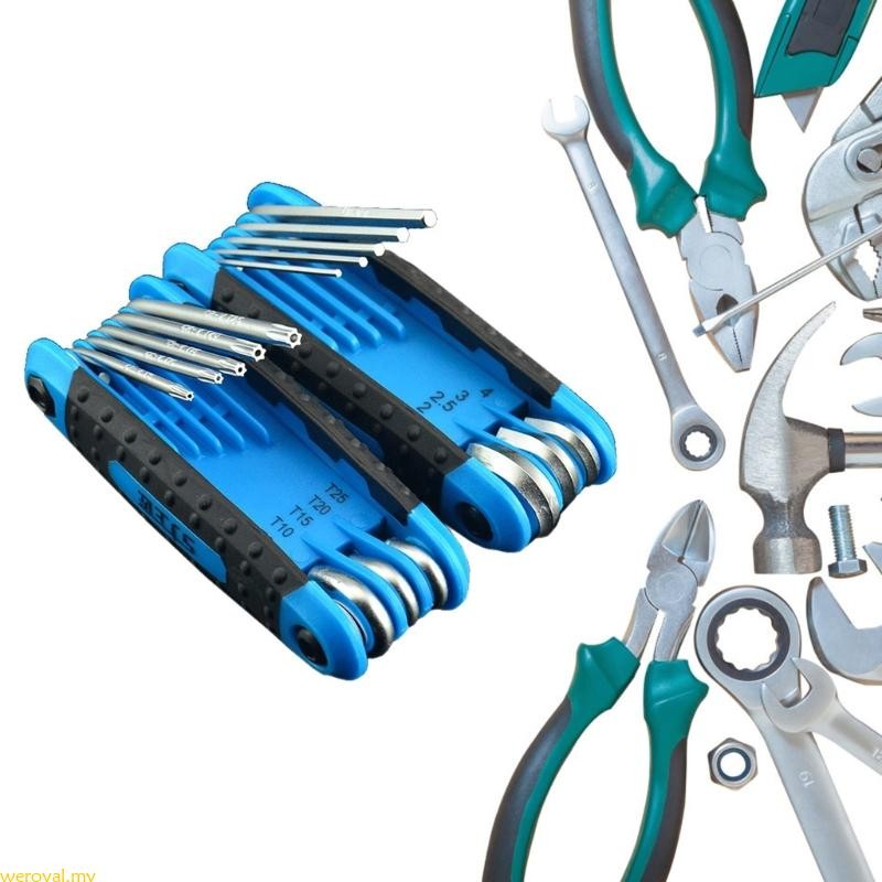 weroyal 8 in 1 Folding Hexagon Key Allen Wrench Set Hexagonal Wrench