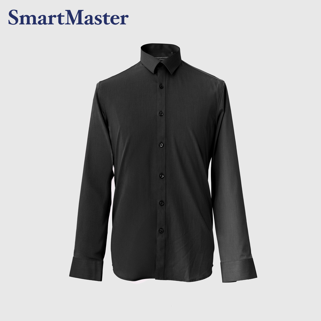 SmartMaster Slim Fit Formal Shirt Black | Shopee Malaysia