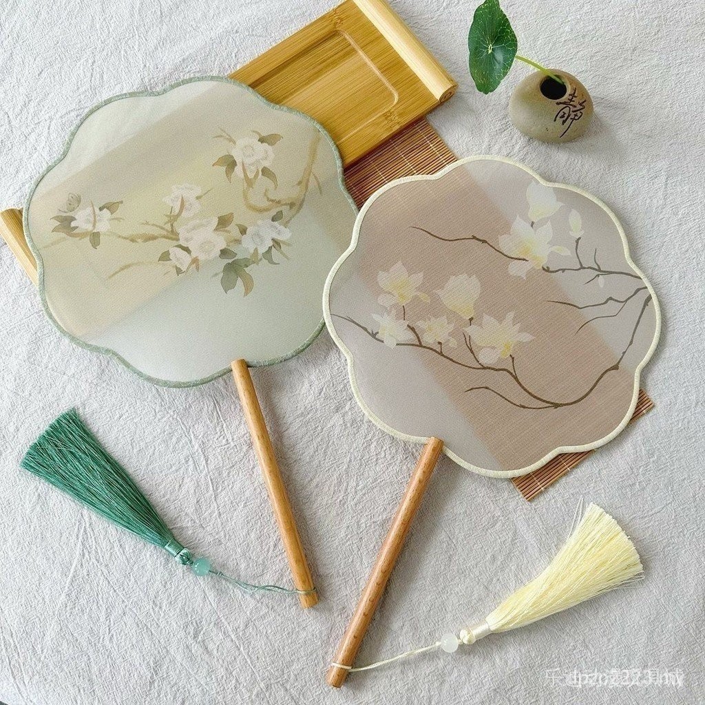 Fan 扇子 古风半透明团扇舞蹈扇汉服古装圆扇复古中国风古典舞中式扇子Fan Antique Chinese Style Classical ...