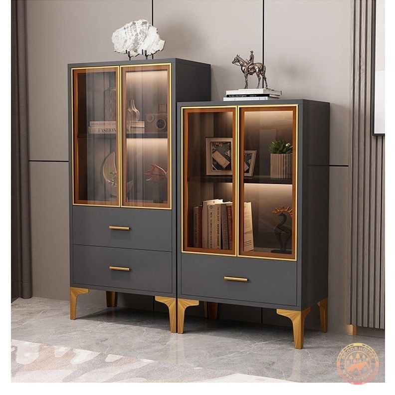 Storage cabinet living room wall glass display cabinet side cabinet ...