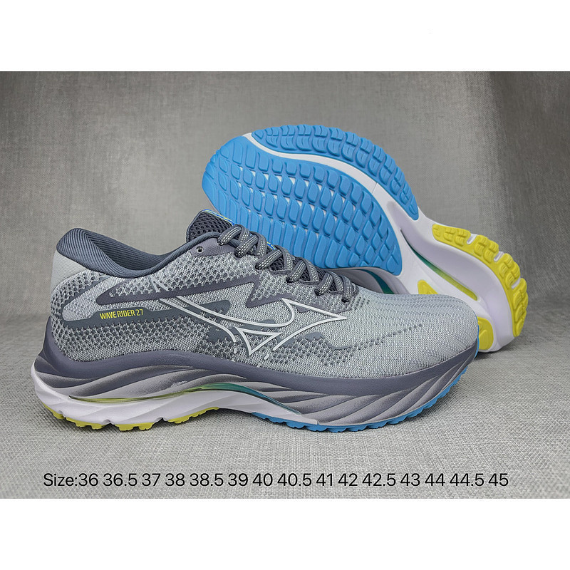 2024 Mizuno Wave Rider 27 Lightweight Wear Resistant Rebound Shock Absorption Lightweight Leisure Sports Running Shoes Shopee Malaysia