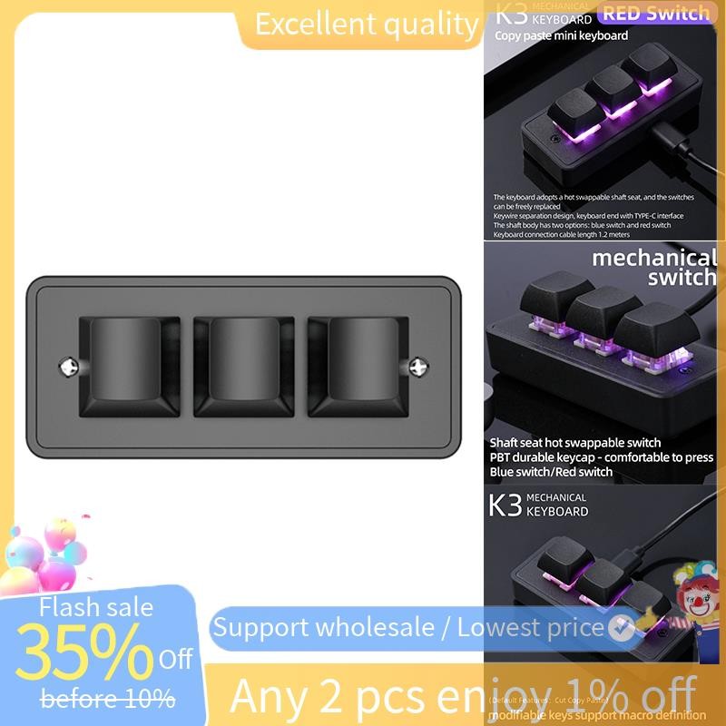 APAYADO Custom Mini Keypad 3 Keys Programming Macro Keyboard Copy Paste