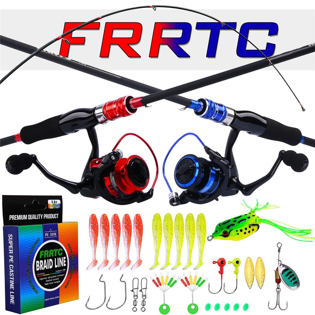 FRRTC Spinning Set Fishing Rod and Reel Set 1.65m 1.80m Spinning Metal ...
