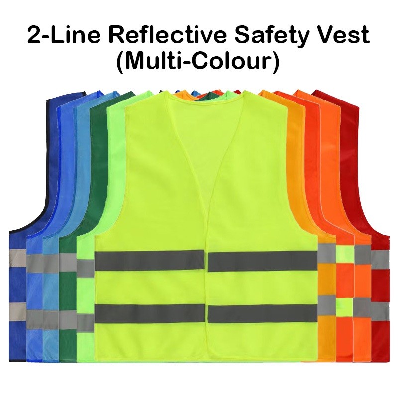 (Multi-Colour) 2-Line Reflective Safety Vest with Yellow / Grey ...