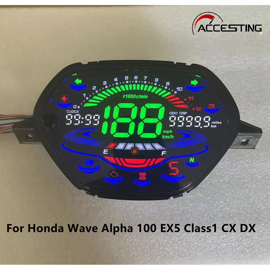 Honda Wave Alpha 100 EX5 Class1 CX DX Full LED Digital Speedometer ...