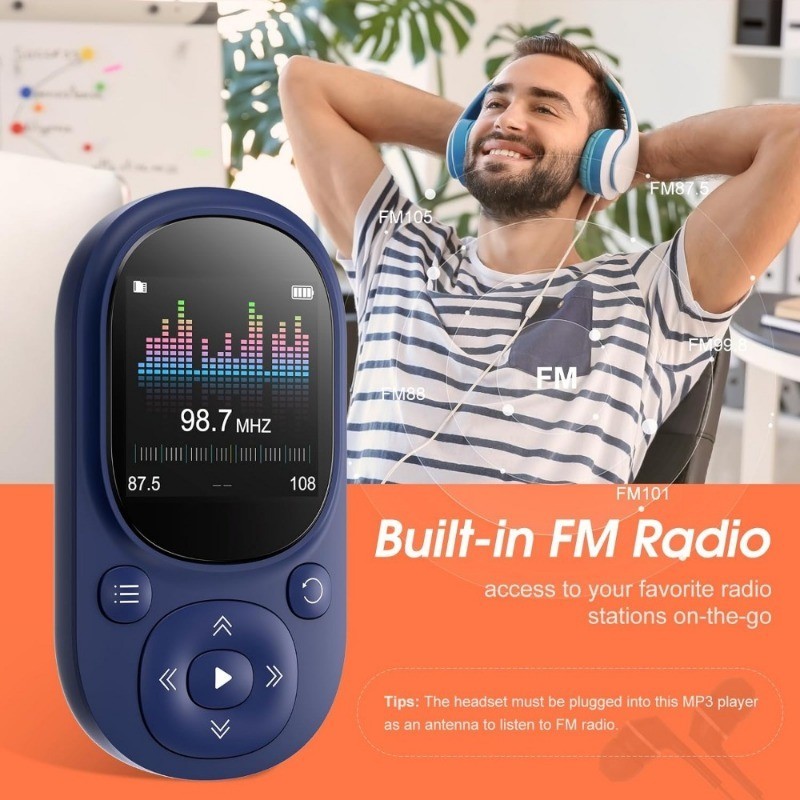 32GB Clip mp3 music player with BT 5.0,Lossless sound Sports MP3 player ...