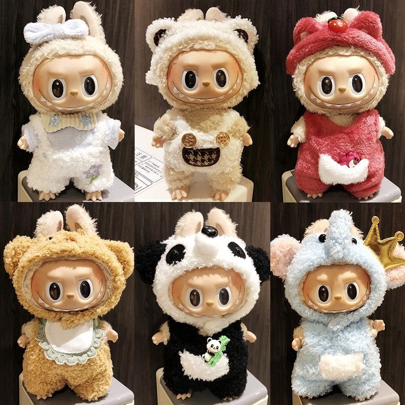 Labubu Pendant Baby Clothes 17cm Macaron LABUBU Mystery Box Vinyl Doll ...