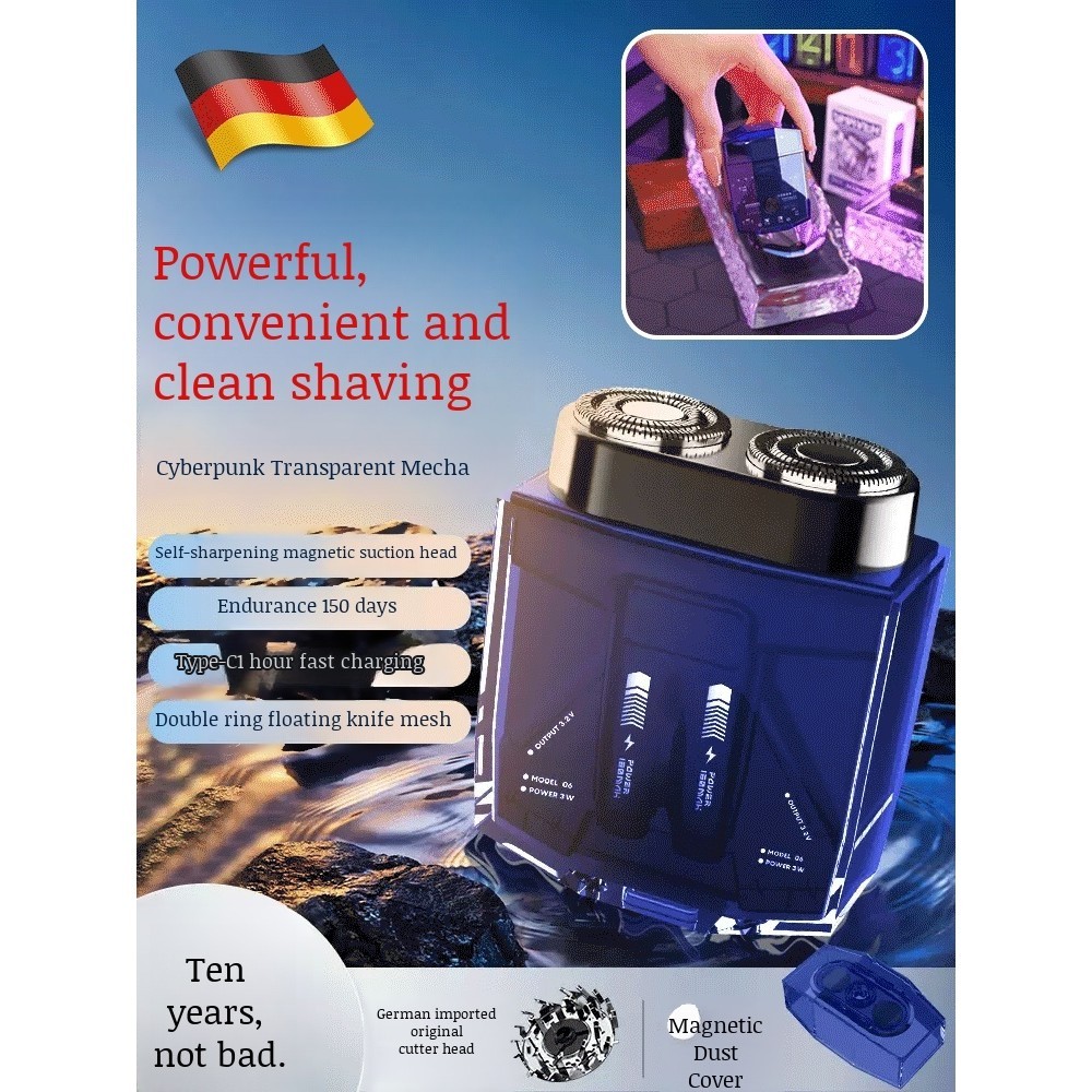 Mecha Men's Transparent High Power Portable Digital Razor | Shopee Malaysia
