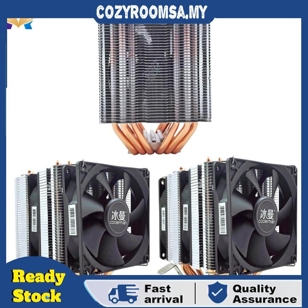 SNOWMAN 6 Heat Pipe Cooling Office CPU Cooler Fan 4 Pin PWM Silent ...
