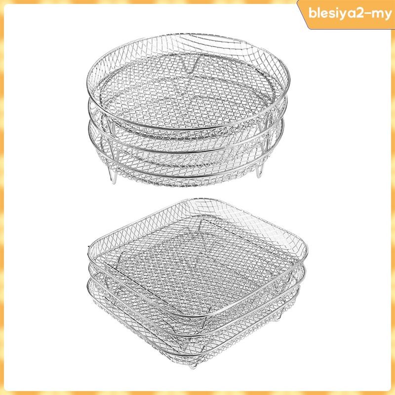 [BlesiyaedMY] 3x Air Fryer Rack Easy Clean Chips Rack Support Stackable