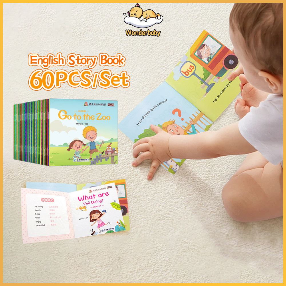 Wonderbaby 60 Books Set English Story Books for Kids Early Learning ...