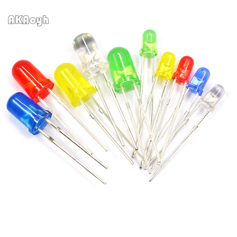 (10PCs) LED LEDs 3MM 5MM Light Emitting Diode Bulb DIY STEM RBT PROJECT ...