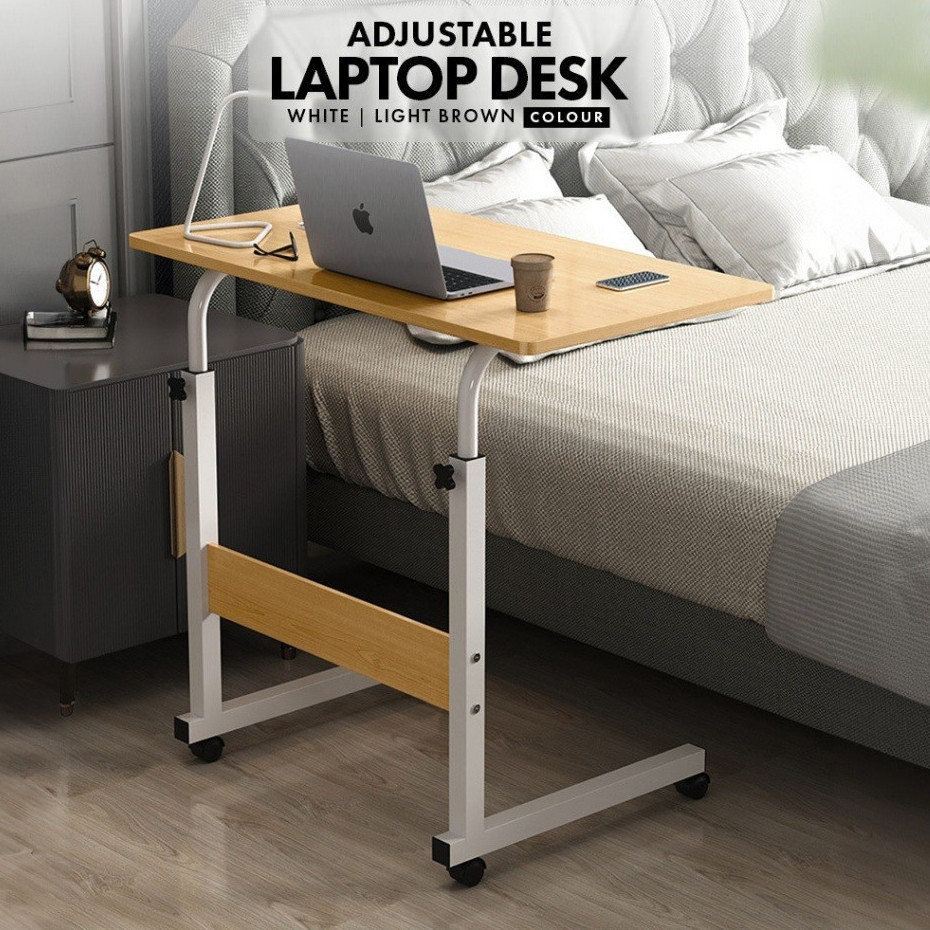 F&F: Adjustable Height Lifting Table with Wheel Bedside Laptop Table ...