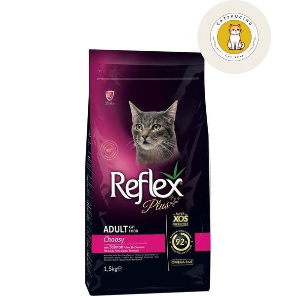 Reflex Plus Choosy Adult Cat Food with Salmon for Picky Cats 1.5kg ...