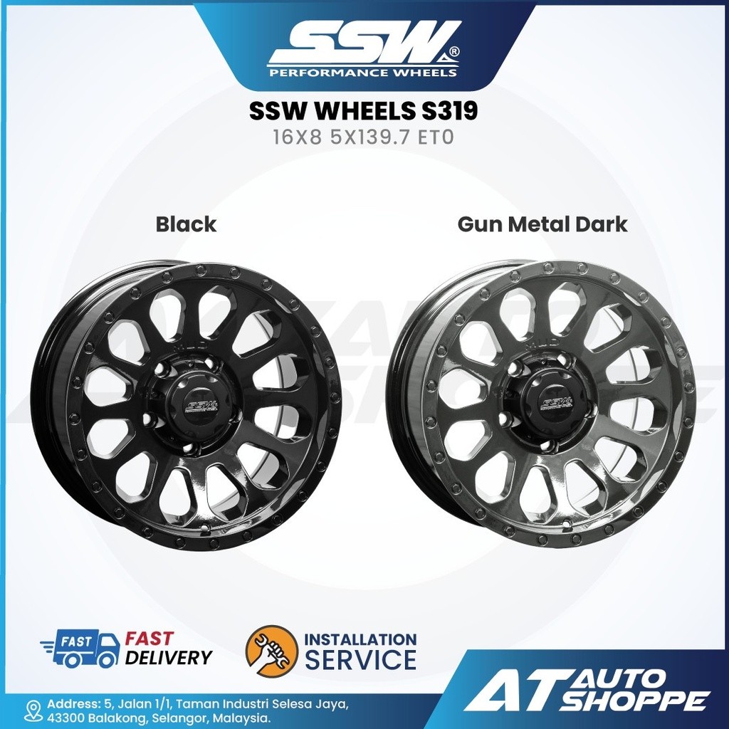 SSW Wheels S319 16x8 5x139.7 ET0 4X4 4WD Vitara Feroza Rocky Sorento ...