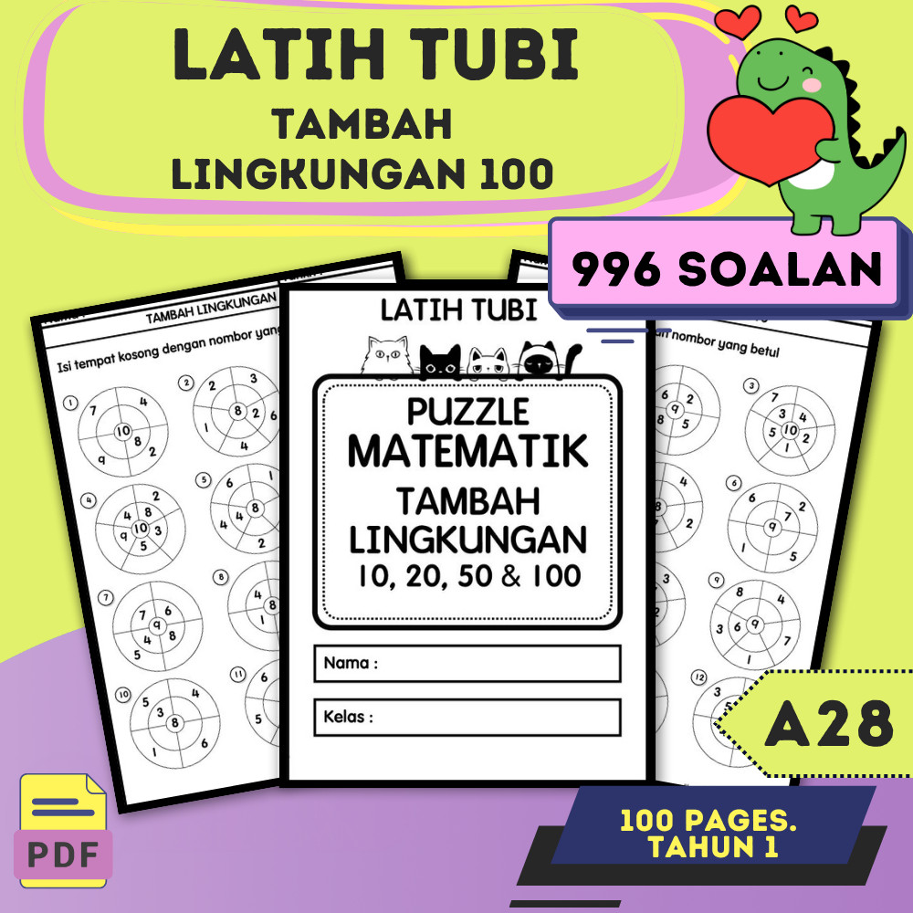 Softcopy PDF | Maths Target Practice Addition | Matematik Tambah Latih ...