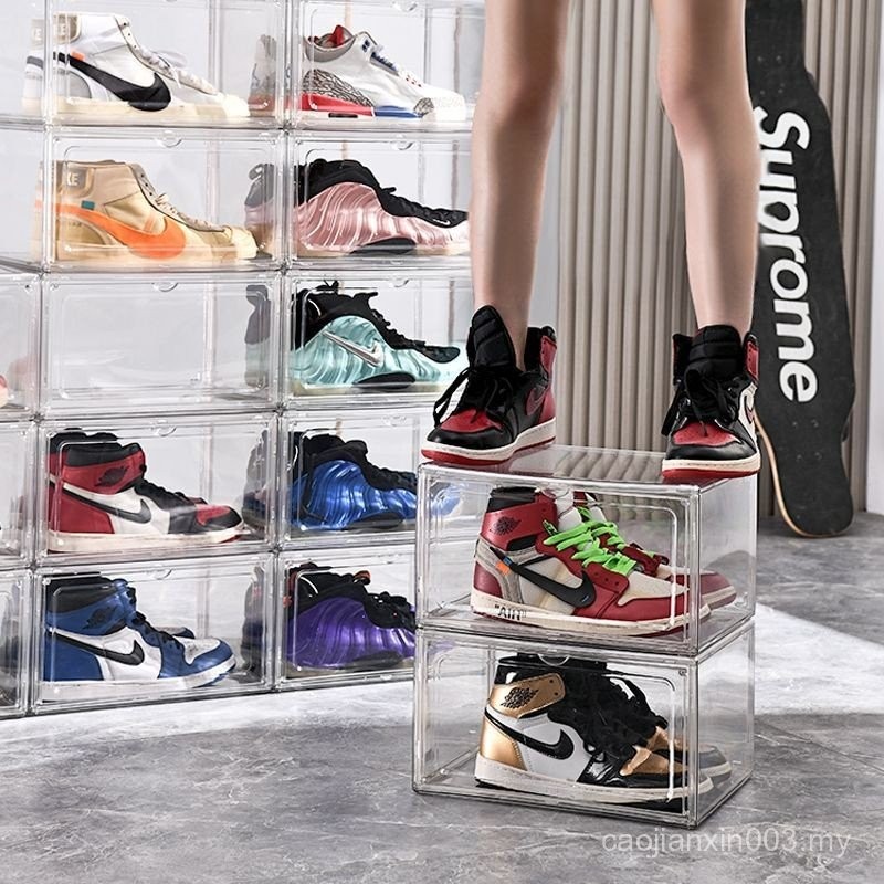 Fully Transparent Thickened AJ Shoe Box Storage Box High Transparency ...