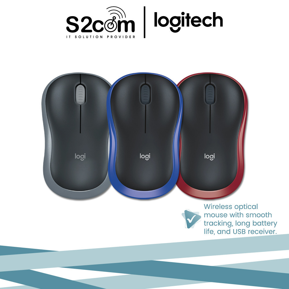 Logitech M185 Wireless Mouse 2.4GHz Nano Receiver 1000DPI 12-Month ...